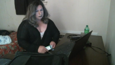 Amateur smoking on web-cam