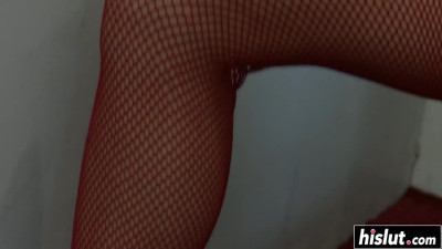 Gloryhole between in fishnets in HD