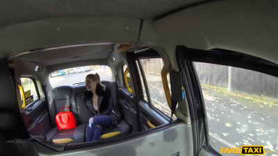 Hot Georgie Lyall rough titty fucking in taxi