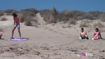 Spanish doggy fuck at the beach